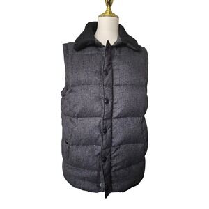 Jack & Jones Down Puffer Vest Men's Size M Gray Quilted Sleeveless Jacket